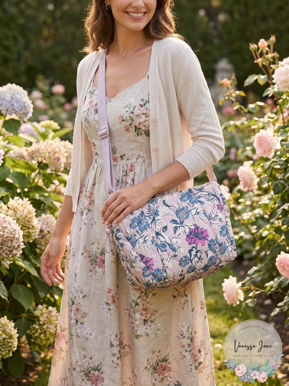 Vera Bradley Featherweight Crossbody in Fresh-Cut Floral Lavender